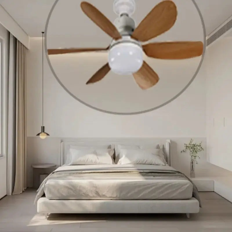 Home E26 E27 LED Ceiling Fan Light Wireless Remote Control with Stepless Dimming Night Lights Smart Fan for Room Office Study