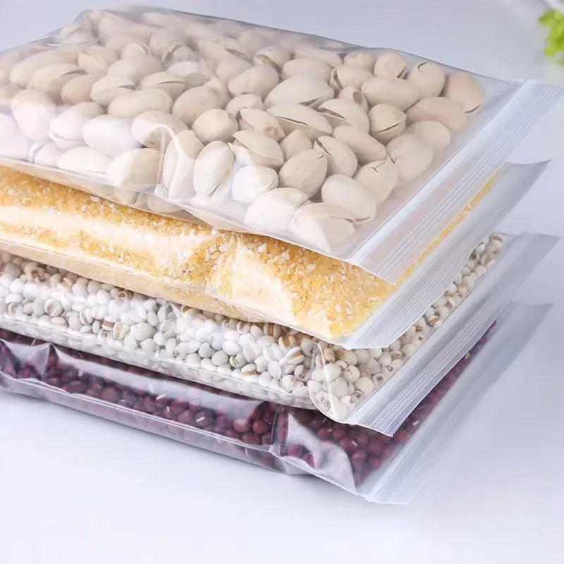 Thicken Zipper Sealed Bags Clear Plastic Storage Bag for Small Jewelry Food Packing Reclosable Zippers Sealing Pouch Wholesale
