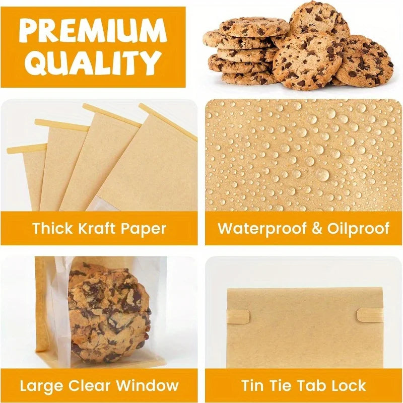 5-50Pcs Toast Bag Wire Rolled Edge Self Sealing Bread Bag Party Baking Transparent Biscuit Cake Bread Toast Oil-proof Packaging
