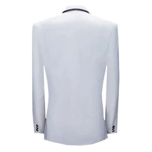 (Jacket+Pants) Men Fashion Wedding Banquet Party Flower Suits Singer Pianist Stage Performance Splicing Dress Blazer and Trouser