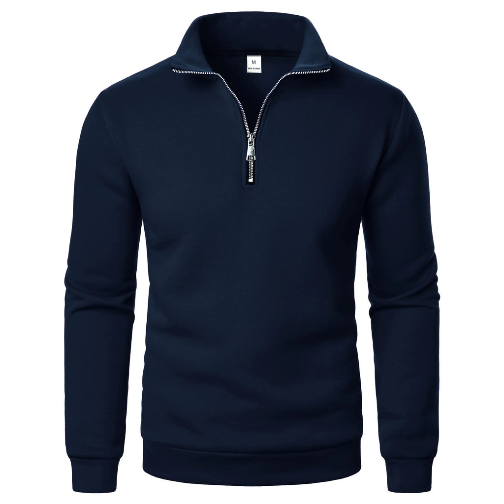Autumn Men's Quarter Zip Up Sweaters Slim Fit Lightweight Outdoor Mock Neck Pullover Sweaters Half Turtleneck Knitted Streetwear