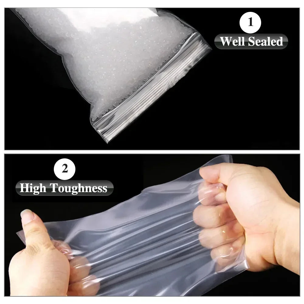 Thicken Zipper Sealed Bags Clear Plastic Storage Bag for Small Jewelry Food Packing Reclosable Zippers Sealing Pouch Wholesale