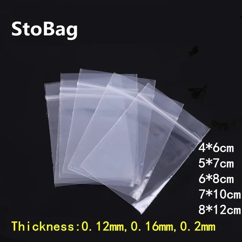 Thicken Zipper Sealed Bags Clear Plastic Storage Bag for Small Jewelry Food Packing Reclosable Zippers Sealing Pouch Wholesale