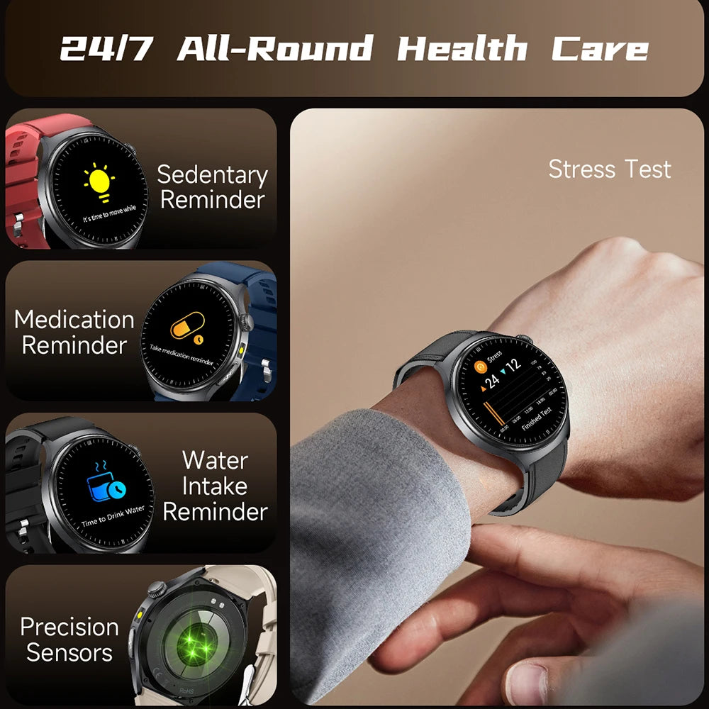 2026 New Nursing Health Laser Cure Blood Pressure Smart Watch Men Heart Rate Pulse Sleep Bluetooth Call Body Monitor Smartwatch