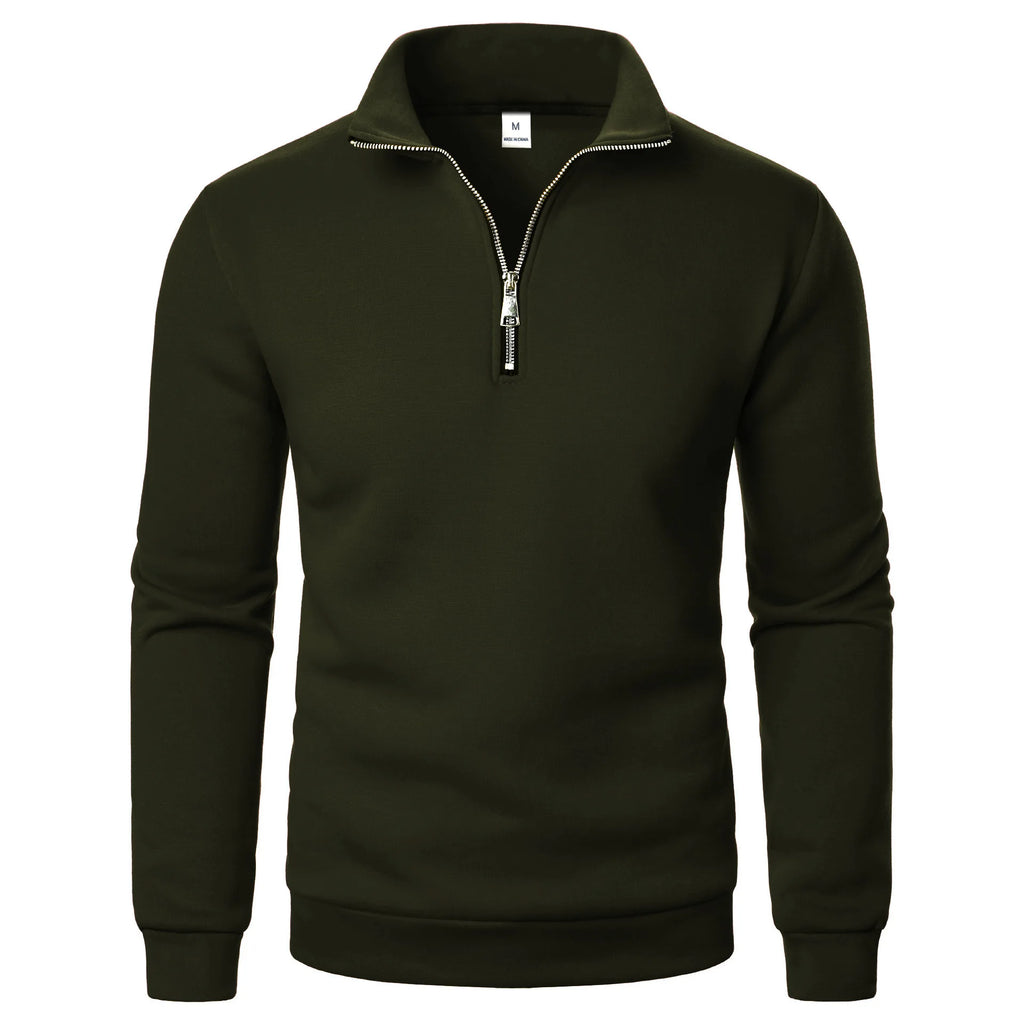 Autumn Men's Quarter Zip Up Sweaters Slim Fit Lightweight Outdoor Mock Neck Pullover Sweaters Half Turtleneck Knitted Streetwear