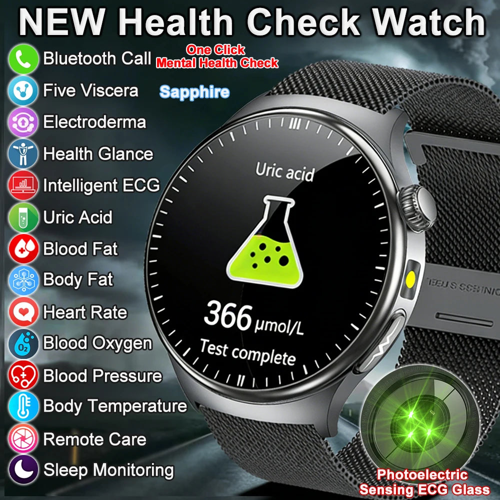 2026 New Nursing Health Laser Cure Blood Pressure Smart Watch Men Heart Rate Pulse Sleep Bluetooth Call Body Monitor Smartwatch