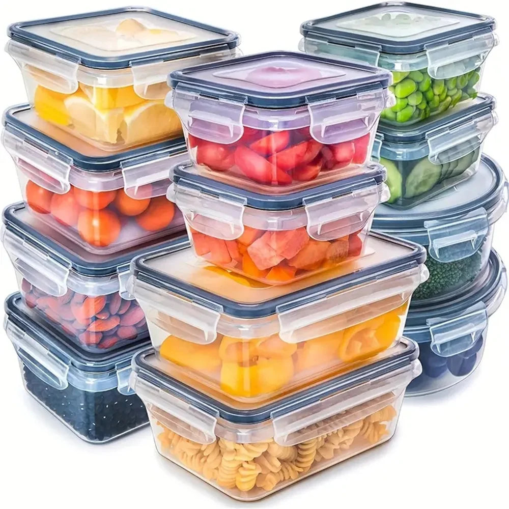 Kitchen Food Containers 12pcs-set,BPA FREE Lunch Box Sugar Cereals Storage Container