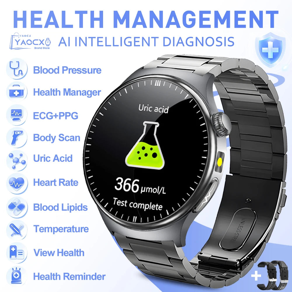 2026 New Nursing Health Laser Cure Blood Pressure Smart Watch Men Heart Rate Pulse Sleep Bluetooth Call Body Monitor Smartwatch